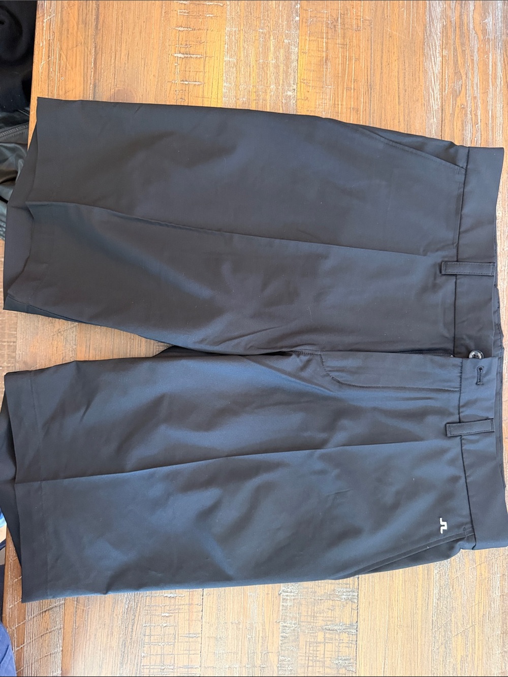 J.Lindeberg Black Shorts with Blue Logo Tab